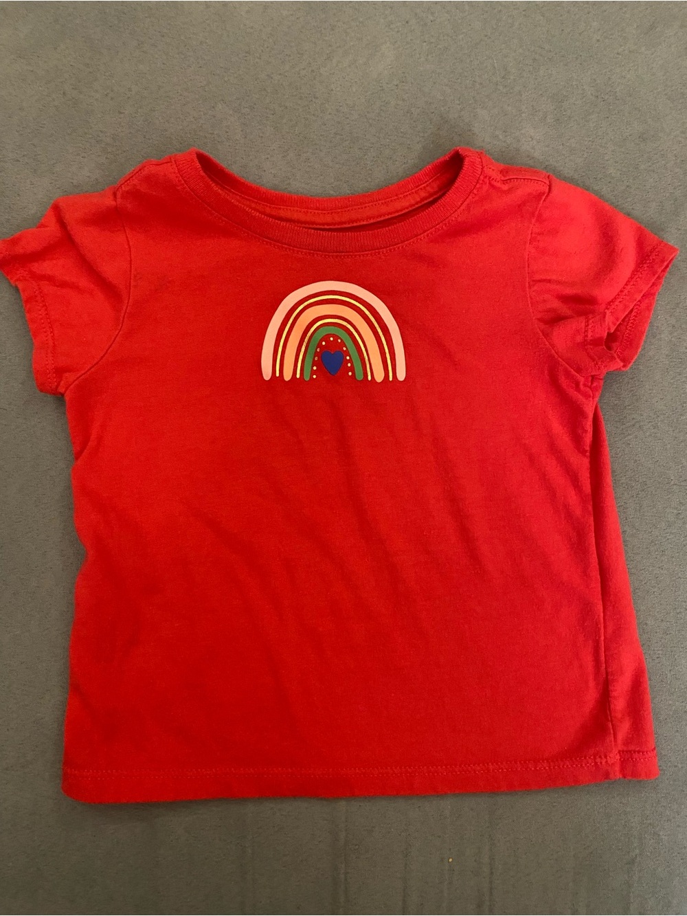 wonder nation Red Short-Sleeve Tee with Rainbow Heart Graphic